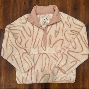 Billabong Tan and Cream Sherpa Pullover - Women’s XL